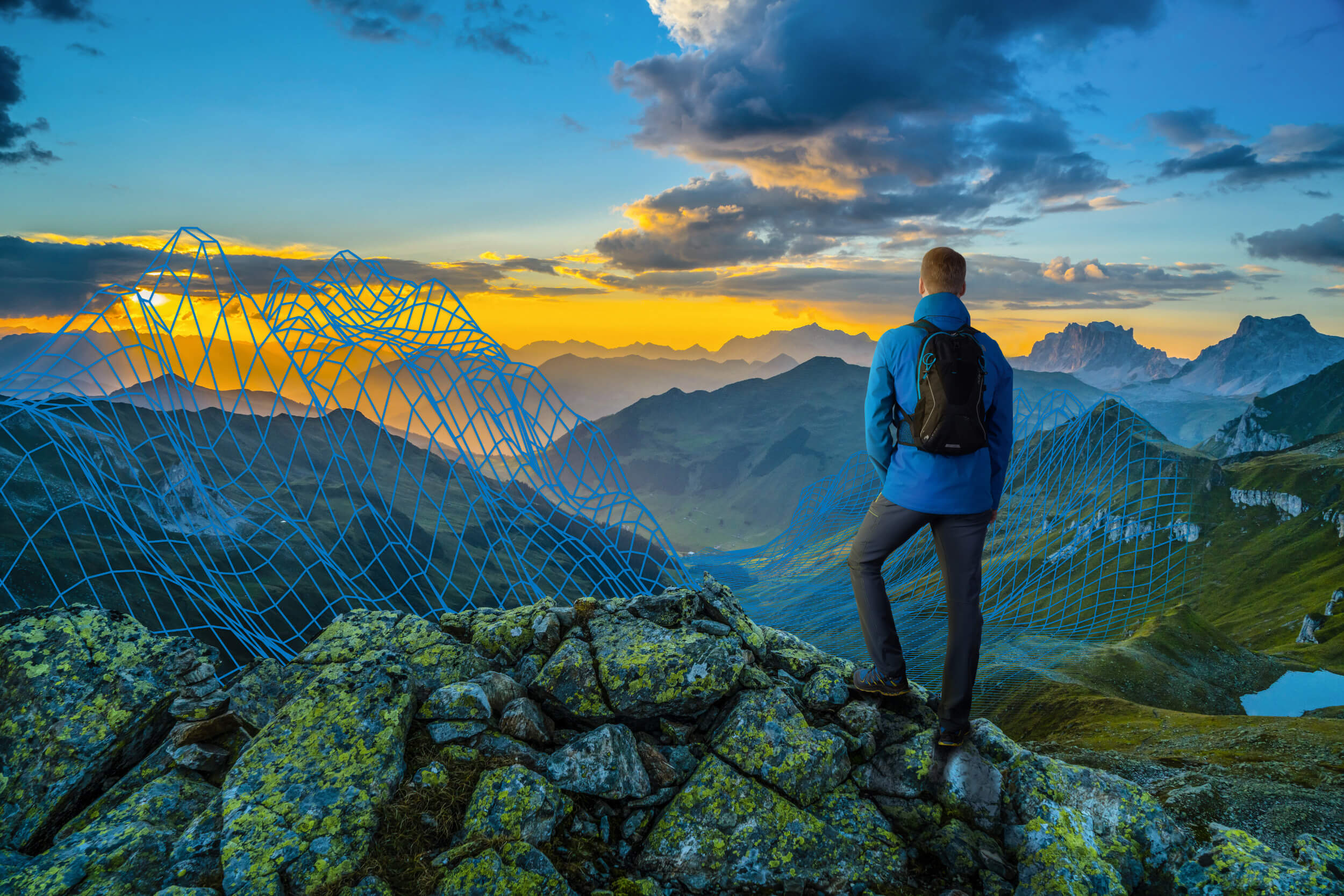 Zu sehen ist der Geschäftsführer Michael Bitzinger, der in die weite Natur blickt.
